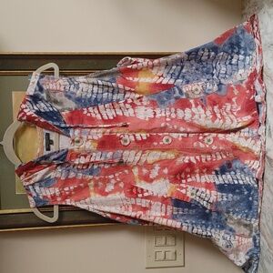 For Cynthia Colorful Sleeveless Button-Up Hoodie